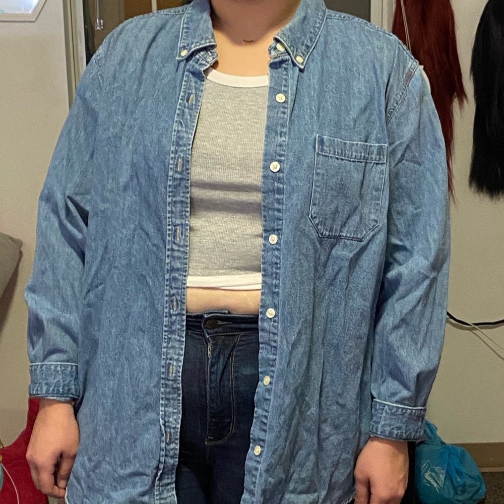 Oversized jean shirt